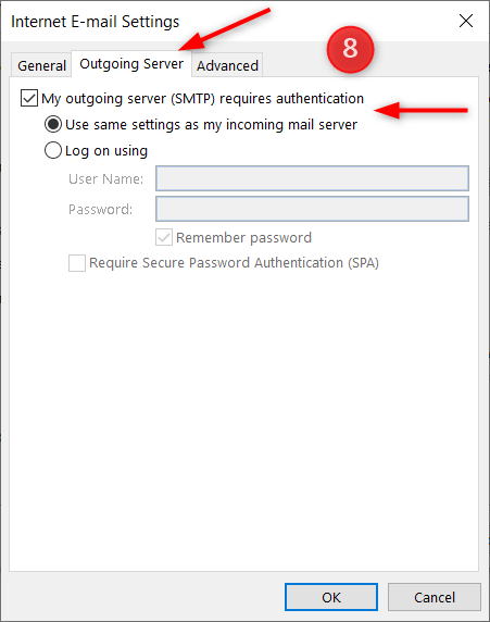 Microsoft Outlook setup - step 8