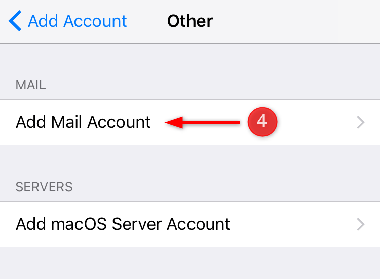 iOS Mail setup - step 4